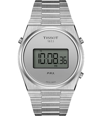 Amazon.com: Tissot PRX Digital, Swiss Quartz, 39.5 mm, Silver Dial